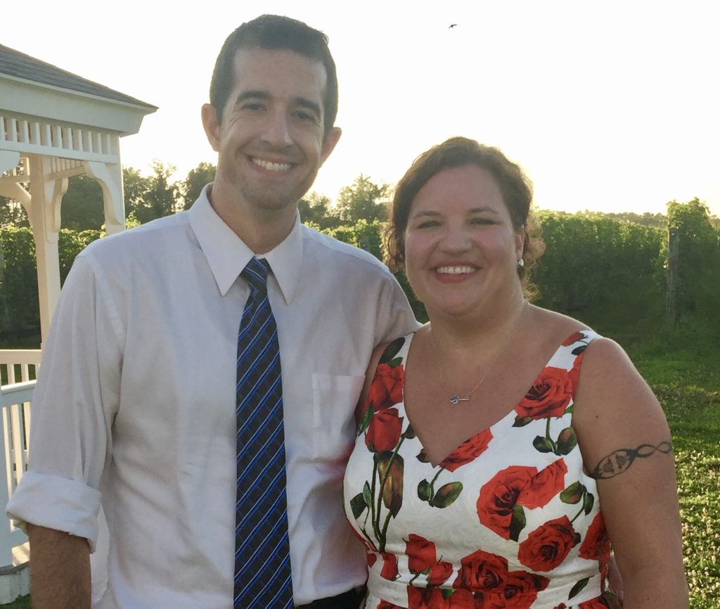 Kristen stands outside next to Joe - who talks about using crazy language in this post